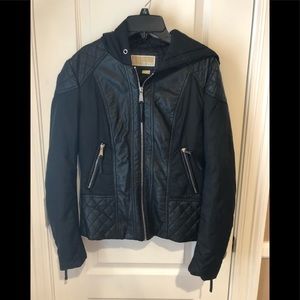 Micheal Kors Black leather and fabric jacket